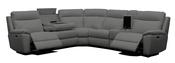 Continental Leather Electric Corner Sofa - Light Grey | Navy Blue