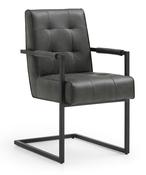 Dave Carver Dining Chair - Dark Grey | Tan image