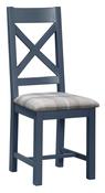 Capri X Back Dining Chair - Midnight Blue | Oak image