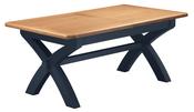 Capri X Leg Extending Dining Table 1.8 - 2.3 Metre - Midnight Blue | Oak image