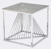 Calabria End Table - Sintered Stone | Stainless Steel image
