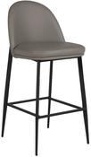 Valent Leather Bar Stool - Dark Grey | Taupe image