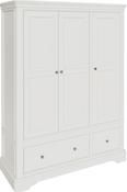 Mabel 3 Door 2 Drawer Wardrobe - Bone White | Taupe image