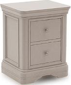 Mabel Bedside Table - Bone White | Taupe image