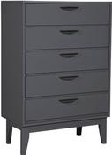 Luna 5 Drawer Tall Chest - Dark Grey | Taupe image