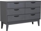 Luna 6 Drawer Dressing Chest - Dark Grey | Taupe image