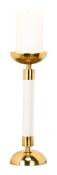 Alani 35cm Acrylic Pillar Candle Holder - Gold | Chrome image