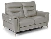 Naples 2 Seater Electric Recliner - Grey | Navy Leather image