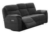 Asher 3 Seater Electric Reclining Sofa - Charcoal | Grey Silver Fabric image