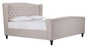 Belmont Upholstered Bed Frame - Cream | Dark Grey Fabric
