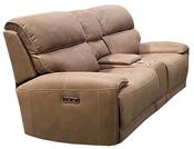 Doris Electric 2 Seater Sofa with Console - Soft Chestnut Fabric Fabric image