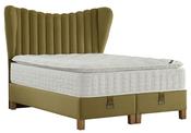 Serenity Storage Ottoman Bed - Olive Green | Silver Velvet