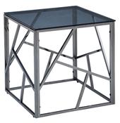 Cortez Lamp Table - Smoked Glass &amp; Titanium Frame image