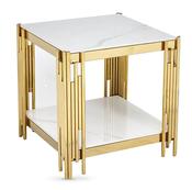Belini Lamp Table - Gold and Sintered Stone