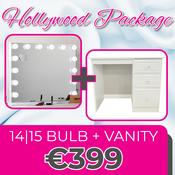 Hollywood 14/15 Bulb Mirror &amp; Vanity Unit image