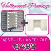 Hollywood 14/15 Bulb Mirror &amp; Kneehole image