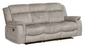 Porto 3 Seater Reclining Sofa (2 Recliners) - Beige | Grey Suede Fabric