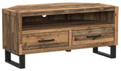 Bronx Reclaimed Oak 2 Drawer Corner TV Unit image