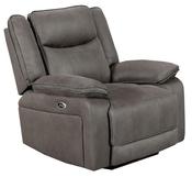 Ashford Electric Reclining Armchair - Brown Grey Fabric image