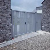 Aluminium slatted gates.