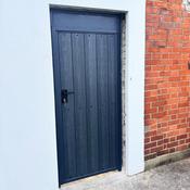 Box section steel exterior door.