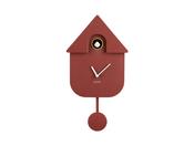 Modern Cuckoo Wall Clock - Red Ochre