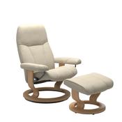 Stressless Consul Cream Medium Recliner Chair and Stool image