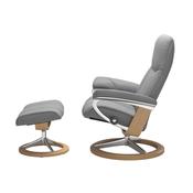 Stressless Consul Wild Dove Large Recliner Chair and Stool image