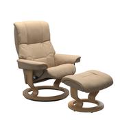 Stressless Mayfair Recliner Chair &amp; Stool Medium Beige/Oak image