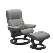 Stressless Mayfair Recliner Chair &amp; Stool Medium Silver Grey/Grey image