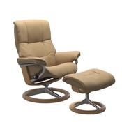 Stressless Mayfair Recliner Chair &amp; Stool Sig Base Sand/Oak image