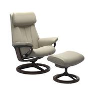 Stressless Paul M Recliner Light Grey Chair and Stool image