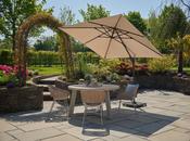 Taupe Glow Garden Parasol and Base image