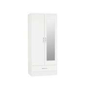 Nevada White 2 Door Mirrored Wardrobe image