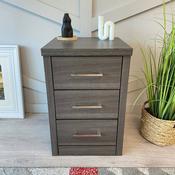 Lisbon Dark 3 Drawer Bedside Locker