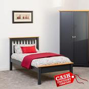 Monaco Low Foot End Single Bedframe - Grey/Oak image