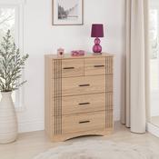 Tessa 3+2 Drawer Chest - Natural Oak Effect image