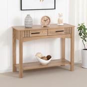 Tessa 2 Drawer Console Table - Natural Oak Effect image