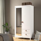 Barcelona 2 Door Mirrored Wardrobe in White image