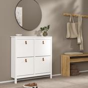 Barcelona Shoe Cabinet 4 Flip Down Doors in White image