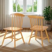 Emery Dining Chairs (Pair) - Natural Oak Effect
