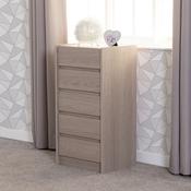 Paris 5 Drawer Chest - Smoked Ash Effect image
