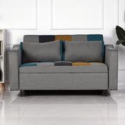 Aspen Sofabed - Yellow/Blue Patchwork image