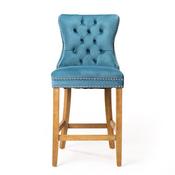 Casey Bar Stool Natural Leg Blue