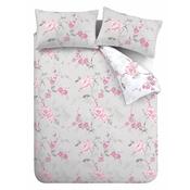 Floral Trail Pink &amp; Grey King Duvet Set