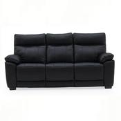 Bordeaux 3 Seater Fixed Black
