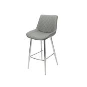 Sergio Bar Stool Grey Pu Chrome Leg