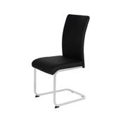 Landon Black Pu Chrome Leg Chair