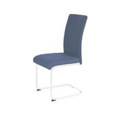 Landon Blue Pu Chrome Leg Chair