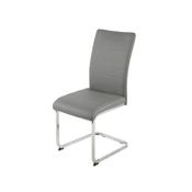 Landon Grey Pu Leg Chrome Chair